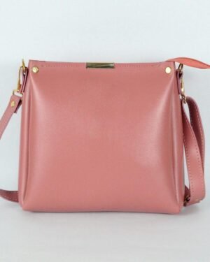 Pink Rexine Girl's Handbag 8x8x2 Inches