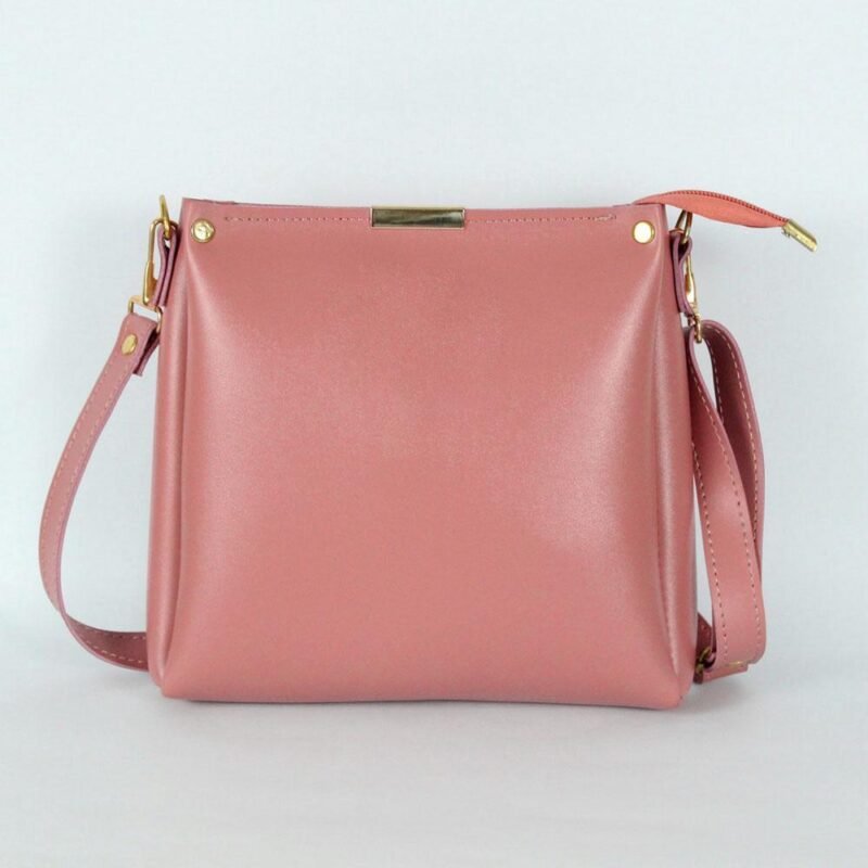 Pink Rexine Girl's Handbag 8x8x2 Inches Pink Rexine Girl's Handbag 8x8x2 Inches