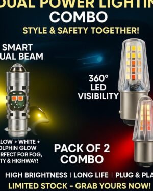 Police Flasher Light Set 2 Pcs LED Visibility Silver Black