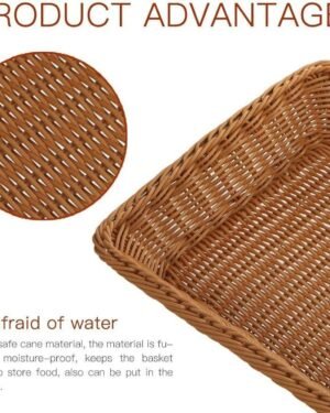 Poly Wicker Bread Basket Moisture Proof Bathroom Safe