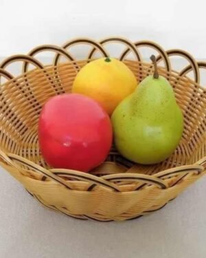 Poly Wicker Fruit Basket Organizer for Kitchen