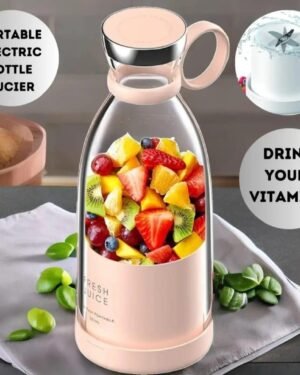 Portable Electric Juice Bottle Pink 420ml Blender