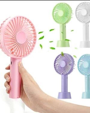 Portable Rechargeable Mini Fan 3 Speeds Pink Green White Purple