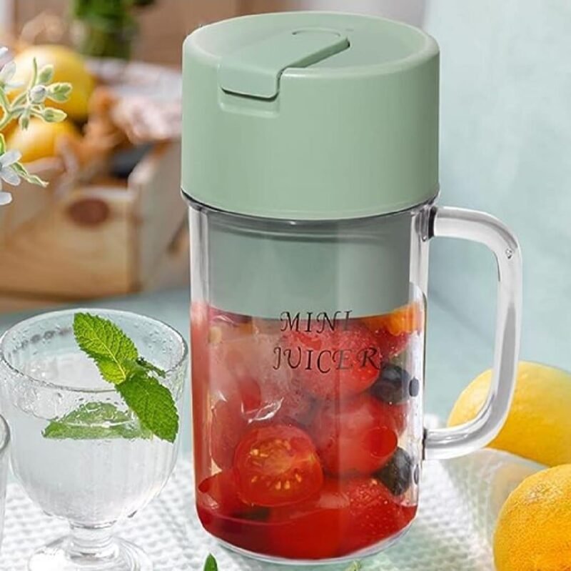 Portable Rechargeable Mini Juicer Blender Green 500ml