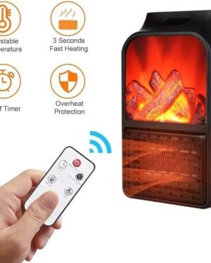 Portable Wall Heater 900W Remote Control Black