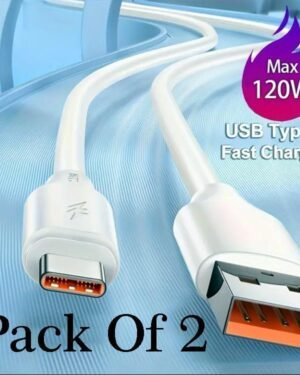 Premium Type C Fast Charging Cable Pack of 2 White