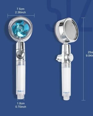 Pressurized Turbine Shower Head Stainless Steel 9.84 Inch