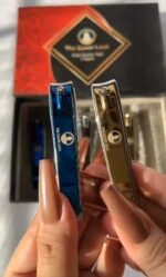 Professional Manicure Nail Clippers - Pack of 2 Multicolor Metal Nail Cutters