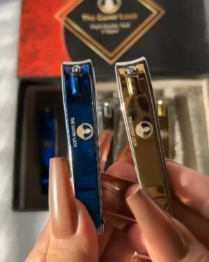 Professional Manicure Nail Clippers - Pack of 2 Multicolor Metal Nail Cutters