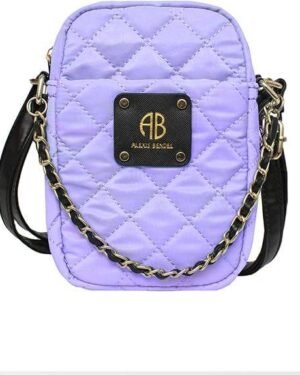 Purple Quilted Crossbody Bag with Chain Strap