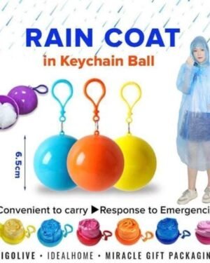 Raincoat in Keychain Ball Multicolor ABS Plastic
