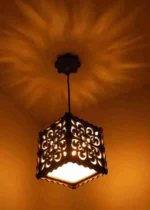 Rechargeable Brown MDF Ceiling Lamp for Bedroom