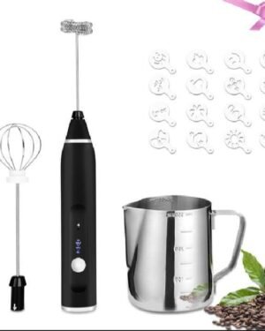 Rechargeable Electric Coffee Milk Frother Black