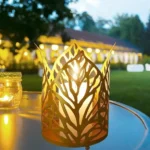 Rechargeable Golden Leaf Table Lamp ABS Multicolor