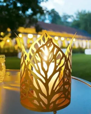 Rechargeable Golden Leaf Table Lamp ABS Multicolor