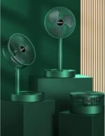 Rechargeable Green Desk Fan ABS Plastic Portable