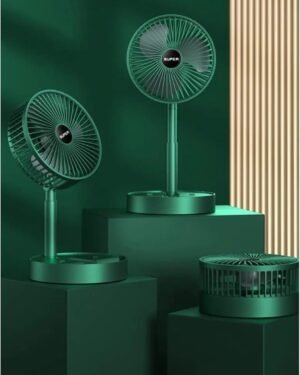 Rechargeable Green Desk Fan ABS Plastic Portable