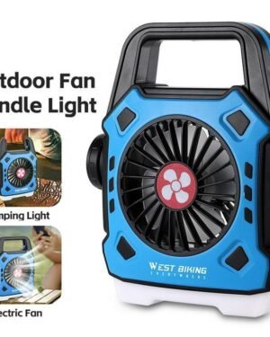 Rechargeable Portable Fan with Night Light Blue