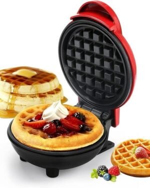 Red Electric Waffle Maker 350W for Home Use