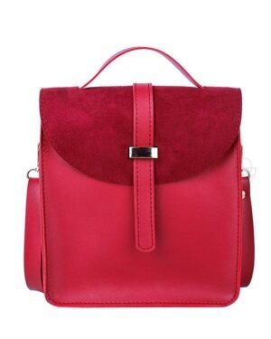 Red PU Leather Crossbody Bag for Women