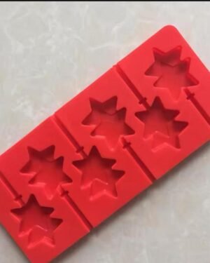 Red Silicone Star Lollipop Mold 6 Pcs Baking