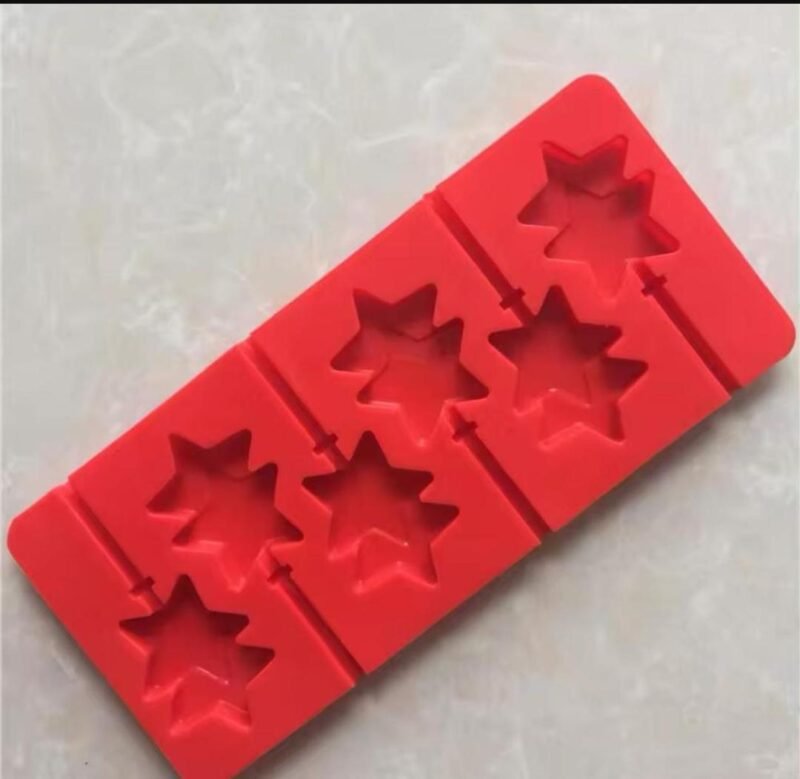 Red Silicone Star Lollipop Mold 6 Pcs Baking