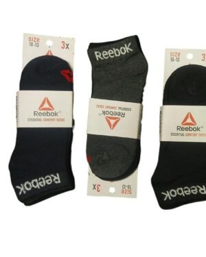 Reebok Cotton Ankle Socks Pack of 6 Black Grey Blue