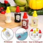 Refillable Travel Sauce Bottles 2Pcs ABS White Portable