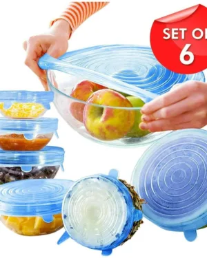 Reusable Silicone Food Covers Set of 6 Eco-Friendly Lids