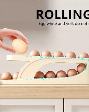 Roll Down Egg Dispenser ABS Off White 1Pc
