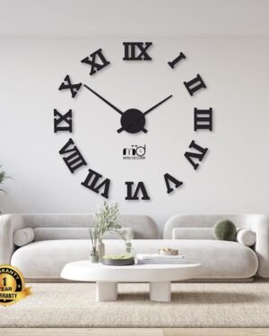 Roman Numeral Wall Clock 24x24 Inch Laminated Wood Modern Home Decor
