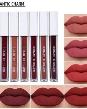 Romantic Charm Matte Lip Gloss 6 Pcs Red Shades