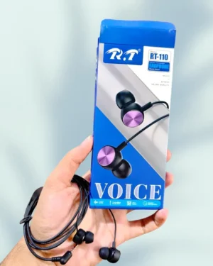 RT 110 Stereo Earphones Black Extra Bass Portable
