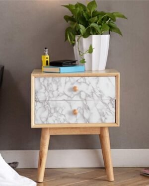 Self Adhesive White Marble Sheet 180x60cm Abstract Decor