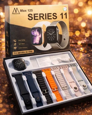Series 11 Ultra Smartwatch 7 Straps Bluetooth 5.3 Black