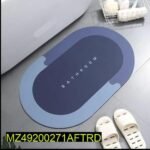 Silicone Rubber Bathroom Mat Non Slip Absorbent Blue