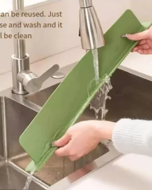 Silicone Sink Splash Guard Green Reusable Easy Clean