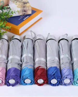Silver Plastic Sun Umbrellas Set of 7 Colors