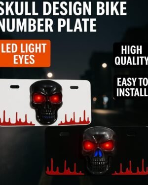 Skull LED Number Plate for 70cc 125cc Bikes