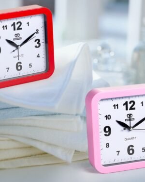 Square Alarm Clock Pink Red Bedroom Student Use