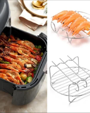 Stainless Steel Air Fryer BBQ Skewer Rack Set