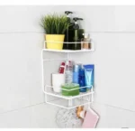 Stainless Steel Corner Bathroom Shelf Organizer Black