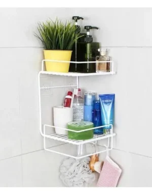 Stainless Steel Corner Bathroom Shelf Organizer Black