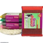Stainless Steel Dish Washing Sponge Pack of 4 Multicolor