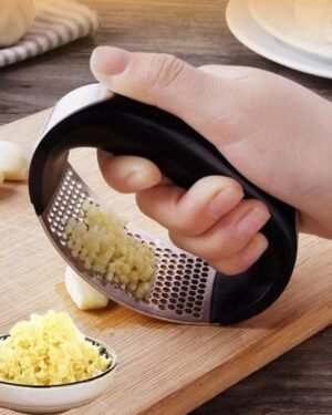 Stainless Steel Garlic Press Black Ergonomic 1 Pc