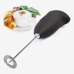 Stainless Steel Milk Frother Black Ergonomic