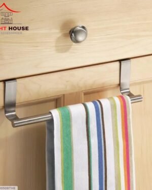 Stainless Steel Over-the-Door Towel Rack Silver