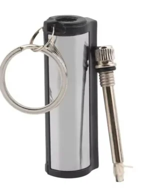 Stainless Steel Portable Gas Lighter with Keychain