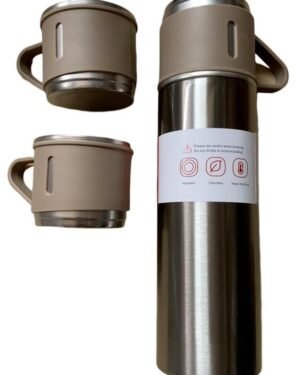 Stainless Steel Vacuum Flask 500ml With 2 Cups