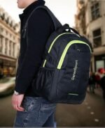 Students Backpack with Tablet Pocket, Nylon, Black, 45cm